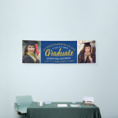 おめでとうグラード2フォトブルーと金ゴールド卒業 横断幕 (トレードショー)