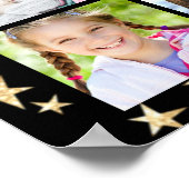 おめでとうグラード27フォトコラージゴールドフォイルブラック ポスター (角)