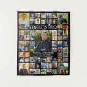 おめでとうグラード66フォトコラージュカスタムカラー タペストリー (正面)