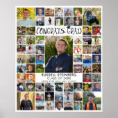 おめでとうグラード66フォトコラージュカスタムカラー ポスター (正面)