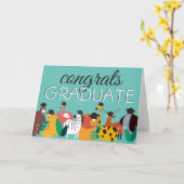 おめでとうグラード |おもしろい動物 カード (黄色い花)