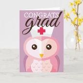 おめでとうグラード |ナースフクロウ カード (黄色い花)