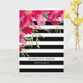 おめでとうグラード。フローラ |パターストライプン カード (黄色い花)