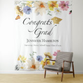 おめでとうグラード | ワイルドフラワーの卒業背景 タペストリー (インサイチュ)