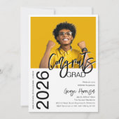 おめでとうグラード | 写真の卒業 招待状 (正面)