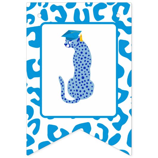おめでとうグラード！卒業ブルーヒョウ バンティングフラッグ (第1の旗)