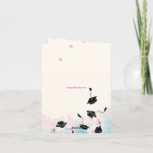 おめでとうグラード！ – 女性卒業者 – ピンクフローラ カード (裏面)