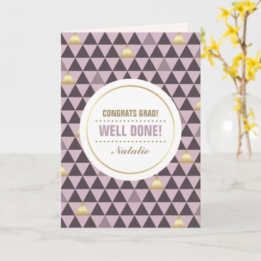 おめでとうグラード。幾何学的パターカスタムン カード (黄色い花)
