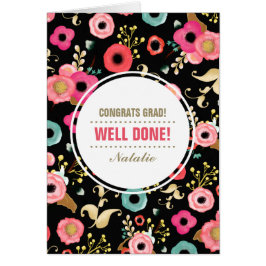 おめでとうグラード。花柄カスタム名刺