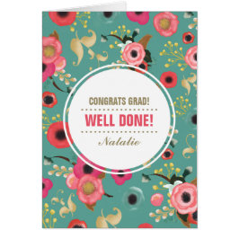 おめでとうグラード。花柄カスタム名刺