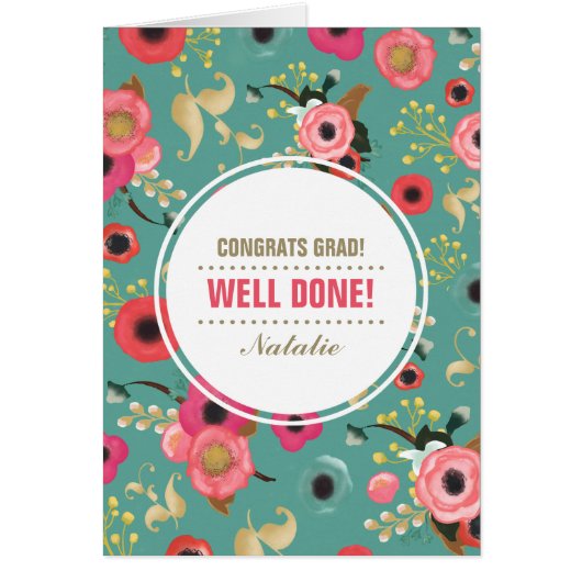 おめでとうグラード。花柄カスタム名刺 (正面)