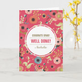 おめでとうグラード。花柄カスタム名刺 カード (黄色い花)