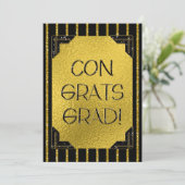 おめでとうグラード！金ゴールドとブラックフェイクグリッターストライプ (スタンド正面)