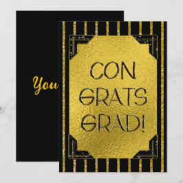 おめでとうグラード！金ゴールドとブラックフェイクグリッターストライプ