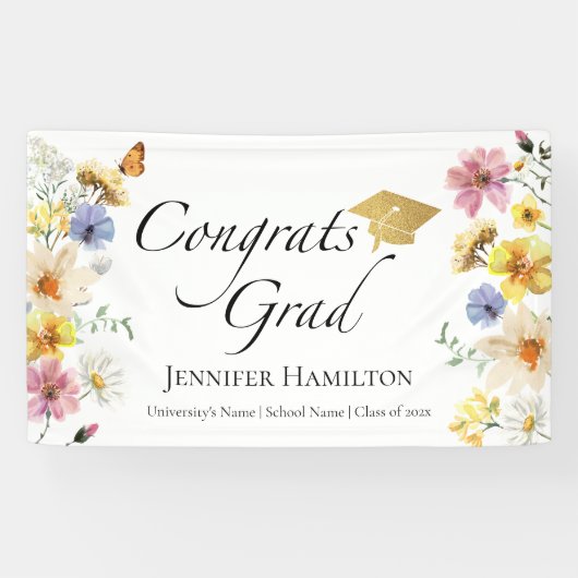 おめでとうグラード | 防峰ワイルドフラワー卒業会 横断幕 (横)