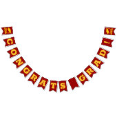 おめでとうグラード（鳥）ショウジョウコウカンチョウと金ゴールド バンティングフラッグ (全)