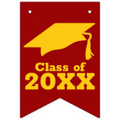 おめでとうグラード（鳥）ショウジョウコウカンチョウと金ゴールド バンティングフラッグ (第1の旗)