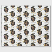 おめでとうグラード!黒い女性と卒業キャップ ラッピングペーパー (フラット)