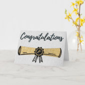 おめでとうグリッター卒業証書 カード (黄色い花)