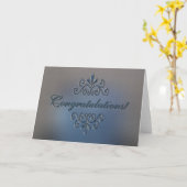 おめでとうグリーティングカードクラシック- Silver カード (黄色い花)