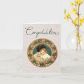 おめでとうグリーティングカード新生児 カード (黄色い花)