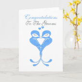 おめでとうグルームズラブバード結婚ゲイ カード (黄色い花)