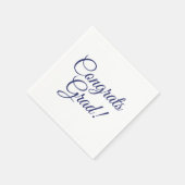 おめでとうグレイドネイビーカスタムブルーエレガント スタンダードカクテルナプキン (角)