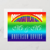 おめでとうゲイカップル明るい虹フラグ ポストカード (正面/裏面)