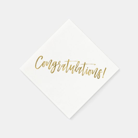おめでとうゴールドフォイルナプキンス スタンダードカクテルナプキン (角)