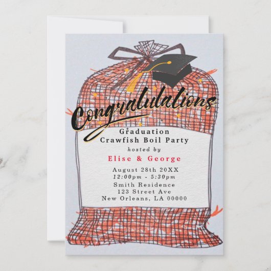 おめでとうザリガニパーティー 招待状 (正面)