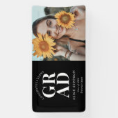 おめでとうシック写真卒業バナー 横断幕 (縦)