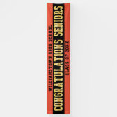 おめでとうシニアオレンジ |黒 |金ゴールド 横断幕 (縦)