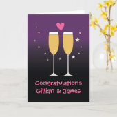 おめでとうシャンパントーストカード カード (黄色い花)