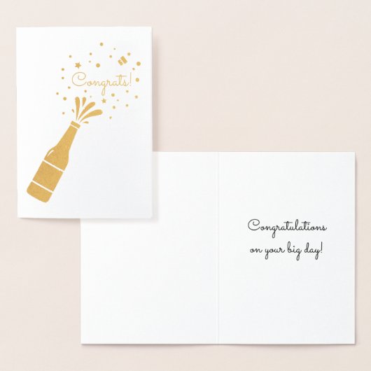 おめでとうシャンパンボトルポップ・アートのゴールドフォイル 箔カード (ディスプレー)