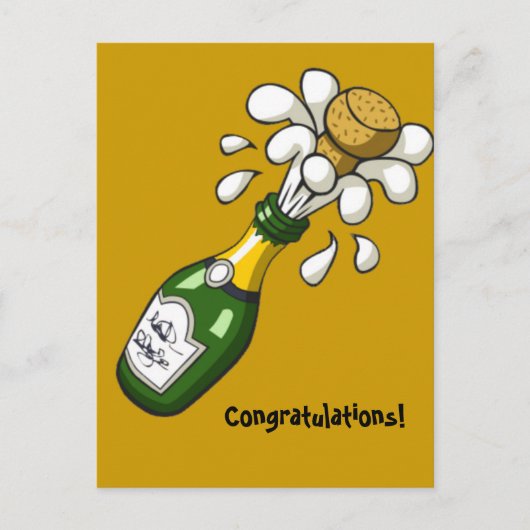 おめでとうシャンパンポストカード ポストカード (正面)
