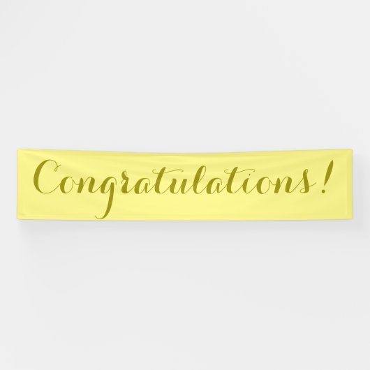 おめでとうシンプルの黄色いバナー記号 横断幕 (横)