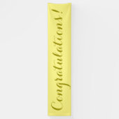 おめでとうシンプルの黄色いバナー記号 横断幕 (縦)