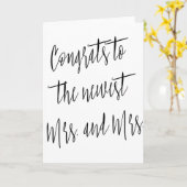 おめでとうシンプルシック"ニュースのミセスとミセス" カード (黄色い花)