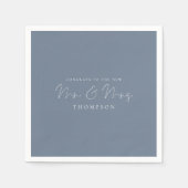 おめでとうシンプルダスティブルーミセス結婚ズ スタンダードカクテルナプキン (正面)