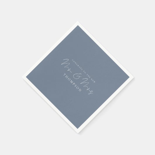 おめでとうシンプルダスティブルーミセス結婚ズ スタンダードカクテルナプキン (角)