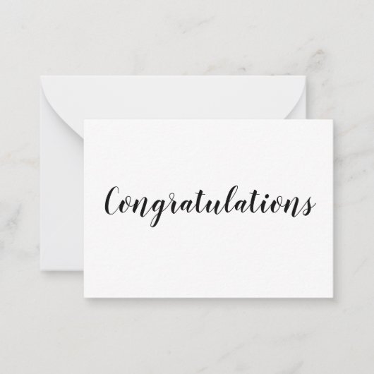 おめでとうシンプルミニマル文字スタイルカード ノートカード (正面)