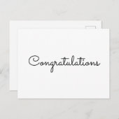 おめでとうシンプルミニマル文字スタイルカード ポストカード (正面/裏面)