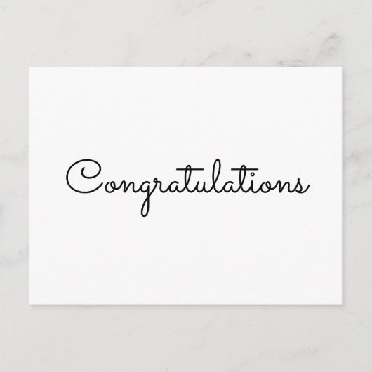 おめでとうシンプルミニマル文字スタイルカード ポストカード (正面)