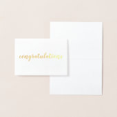 おめでとうシンプルミニマル脚本スタイル 箔カード (ディスプレー)