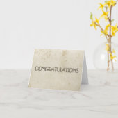 おめでとうシンプルヴィンテージステンド紙 カード (黄色い花)