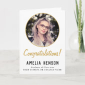 おめでとうシンプル院写真卒業 カード (正面)
