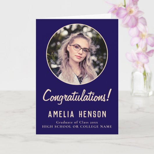 おめでとうシンプル院写真卒業 カード (蘭)