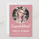 おめでとうシンプル院写真卒業 カード (正面)