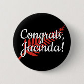 おめでとうジャキンダ！文字カスタムとカラーズファーン 缶バッジ (正面)