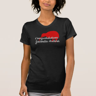 おめでとうジャシンダアーダーンカスタム文字キウィ Tシャツ